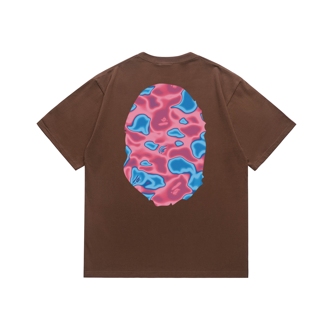 Bathing Shark and ape head print T-Shirt NextBlock