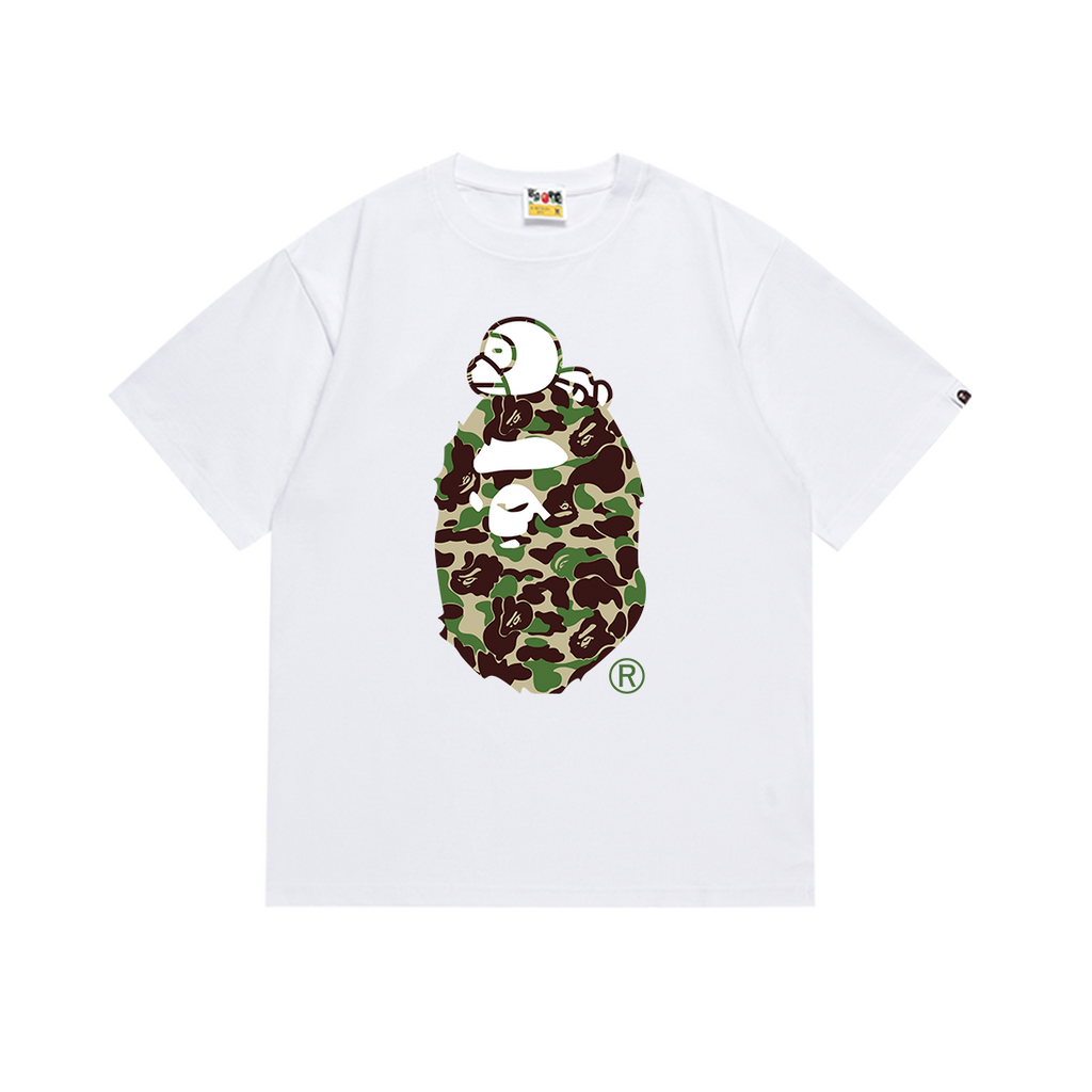 Bathing Shark and ape head print T-Shirt NextBlock