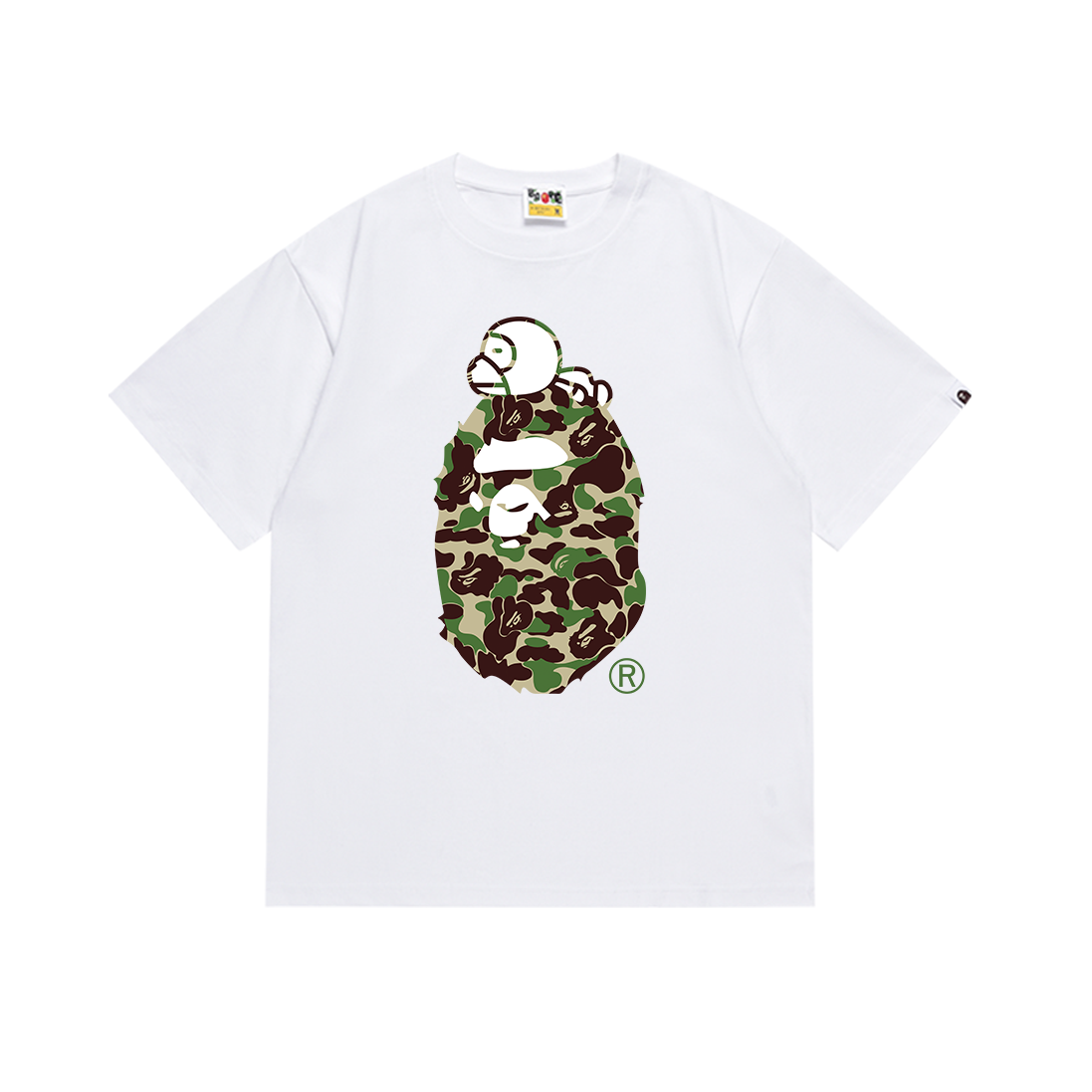 Bathing Shark and ape head print T-Shirt NextBlock