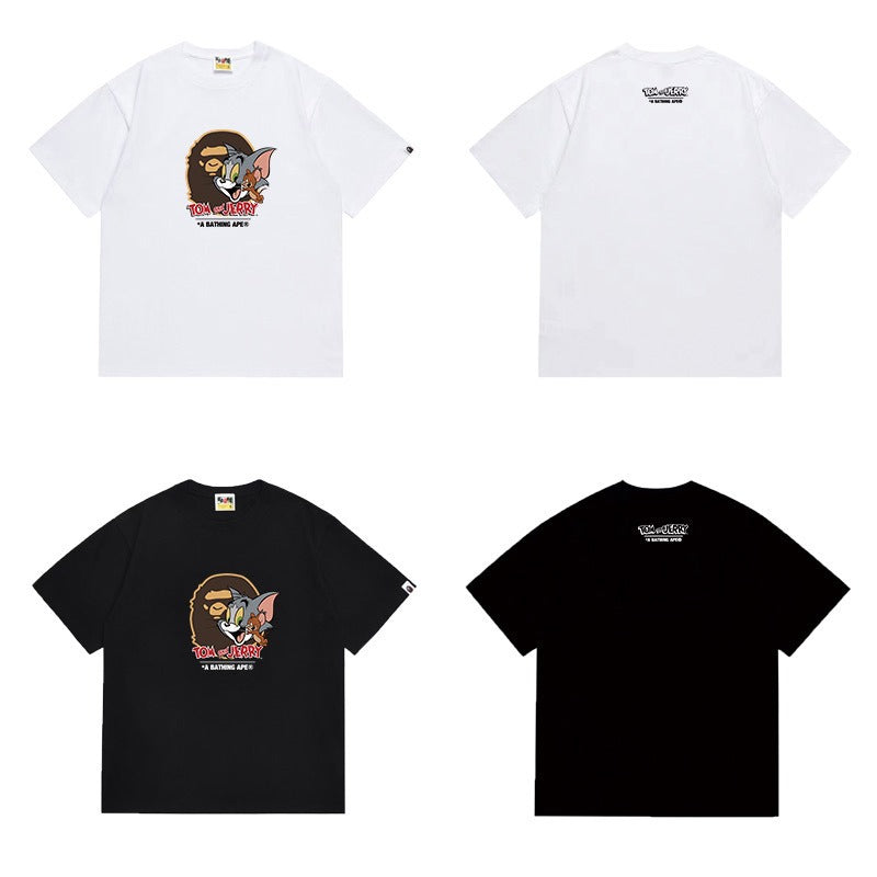 Bathing Shark and ape head print T Shirts NextBlock