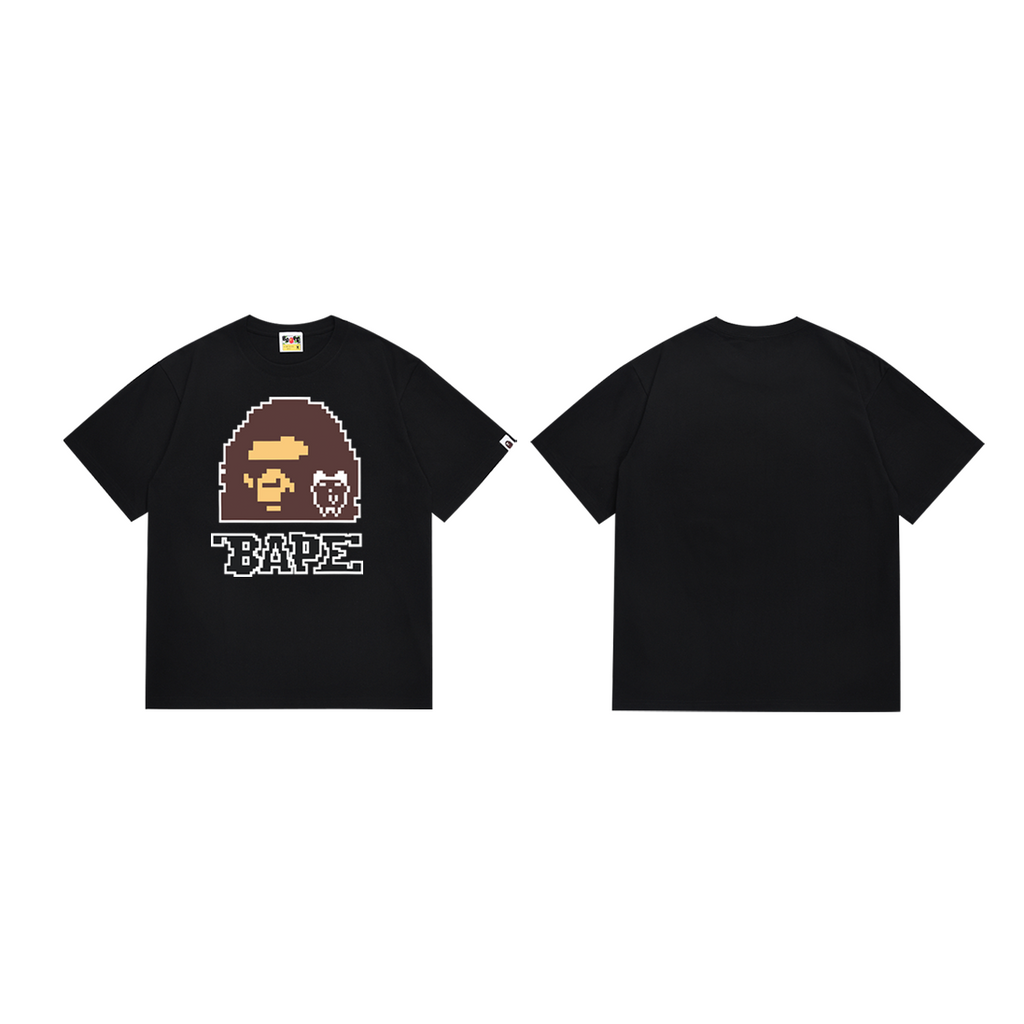Bathing Shark and ape head print T-Shirt NextBlock