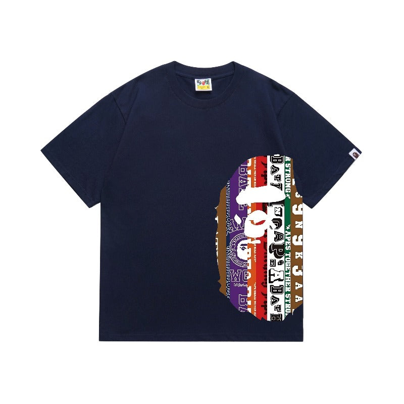 Bathing Shark and ape head print T Shirts NextBlock