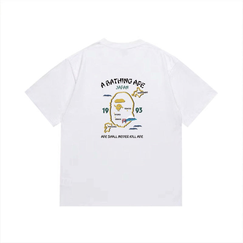 Bathing Shark and ape head print T Shirts NextBlock
