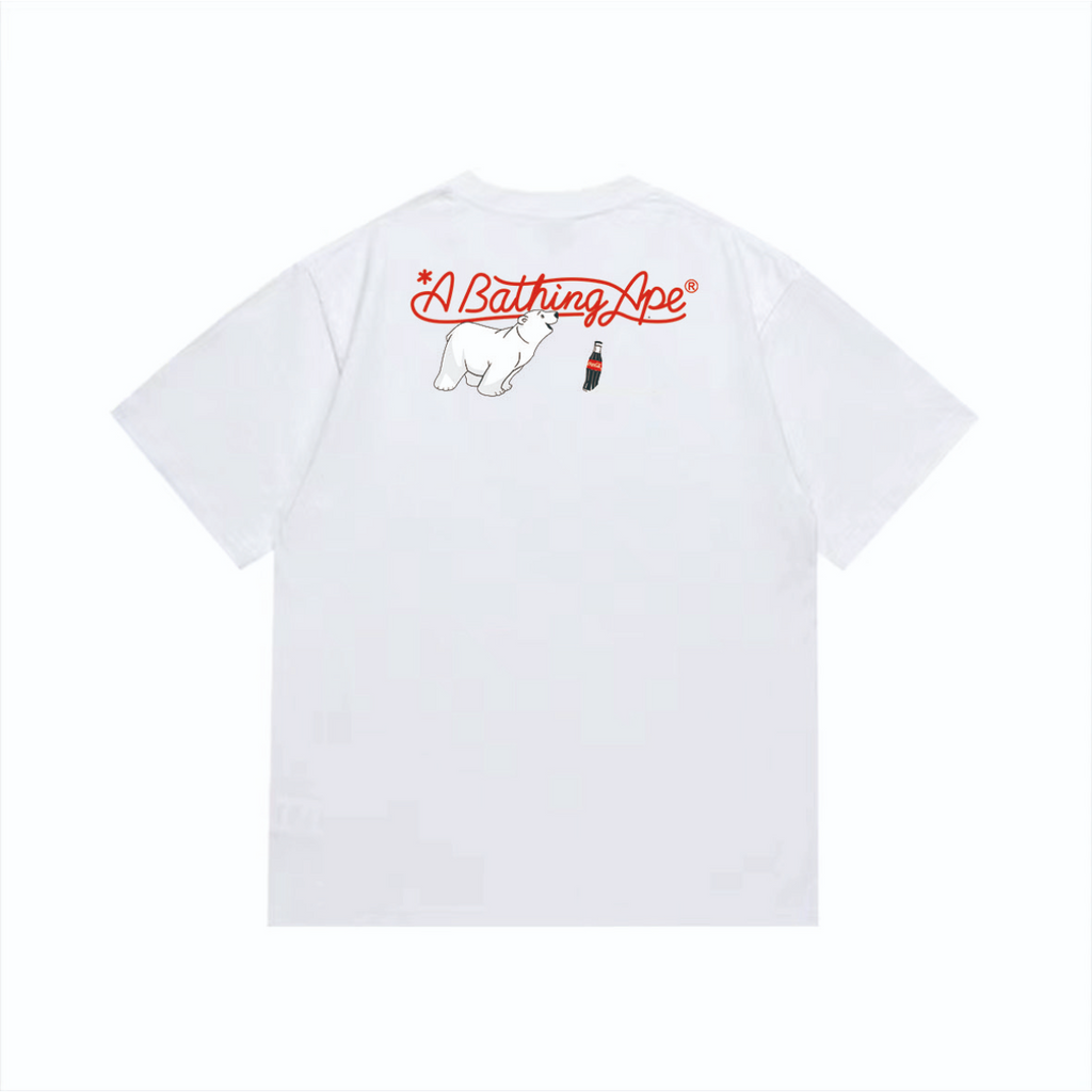Bathing Shark and ape head print T-Shirt NextBlock