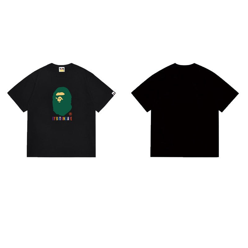 Bathing Shark and ape head print T Shirts NextBlock