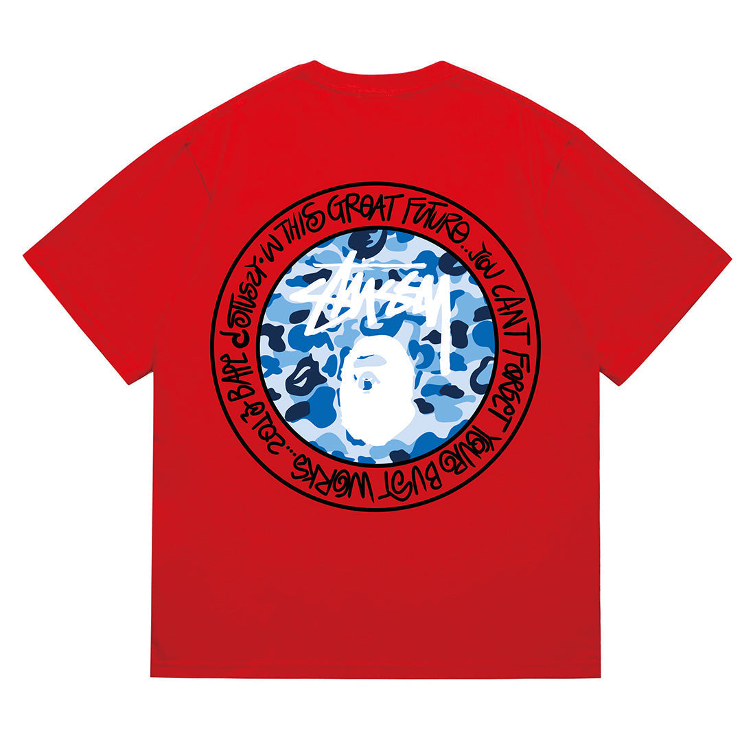 Bathing Shark and ape head print T-Shirt NextBlock