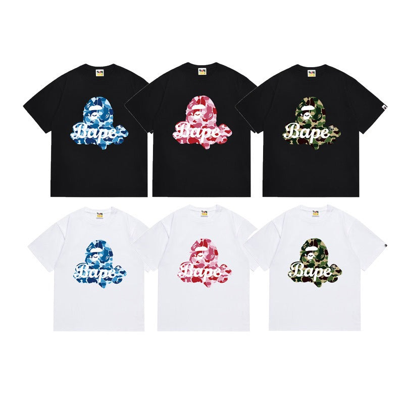 Bathing Shark and ape head print T Shirts NextBlock