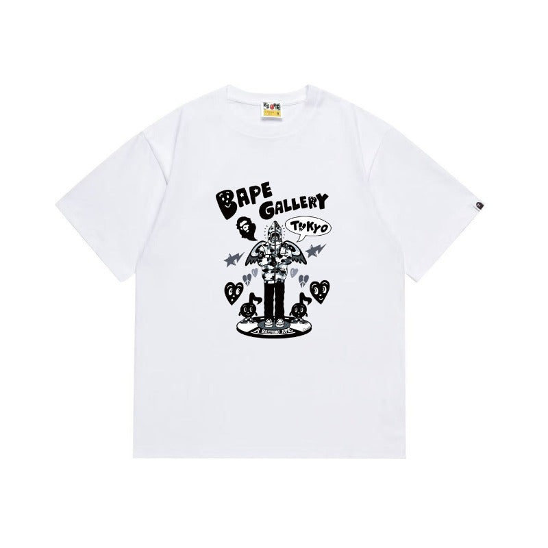 Bathing Shark and ape head print T Shirts NextBlock