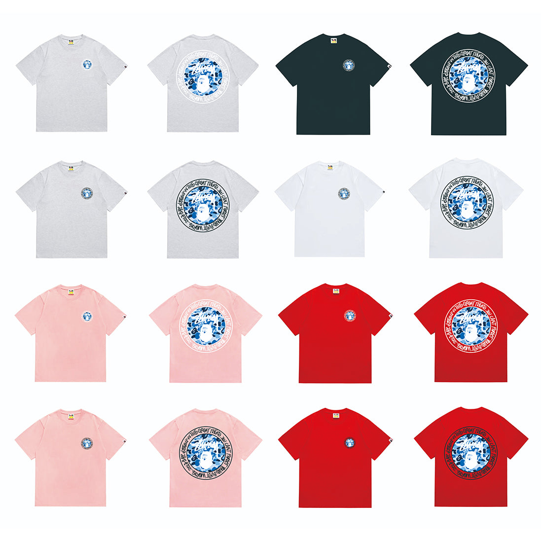 Bathing Shark and ape head print T-Shirt NextBlock