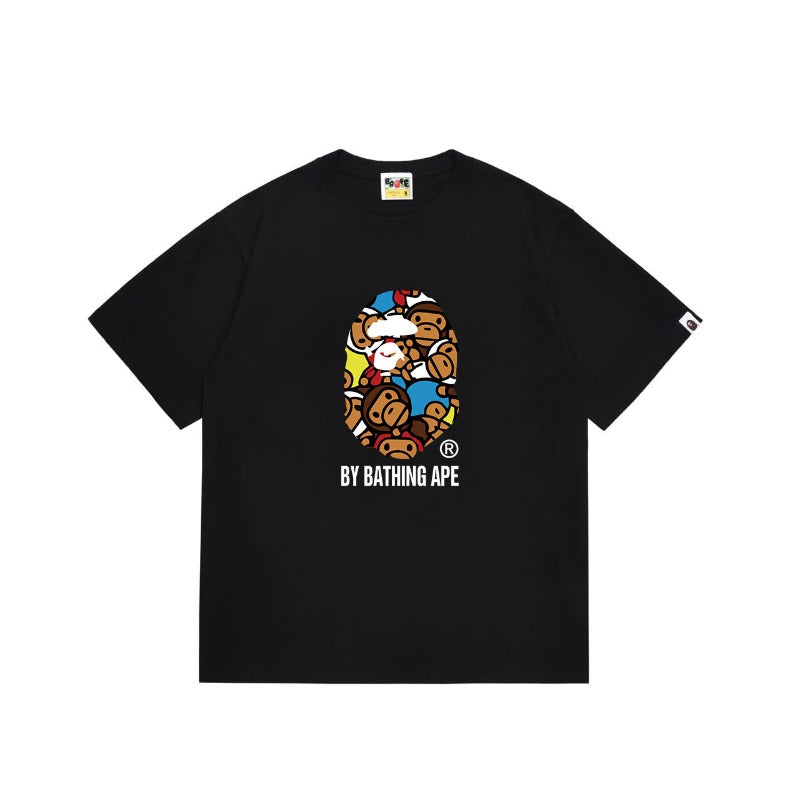 Bathing Shark and ape head print T Shirts NextBlock