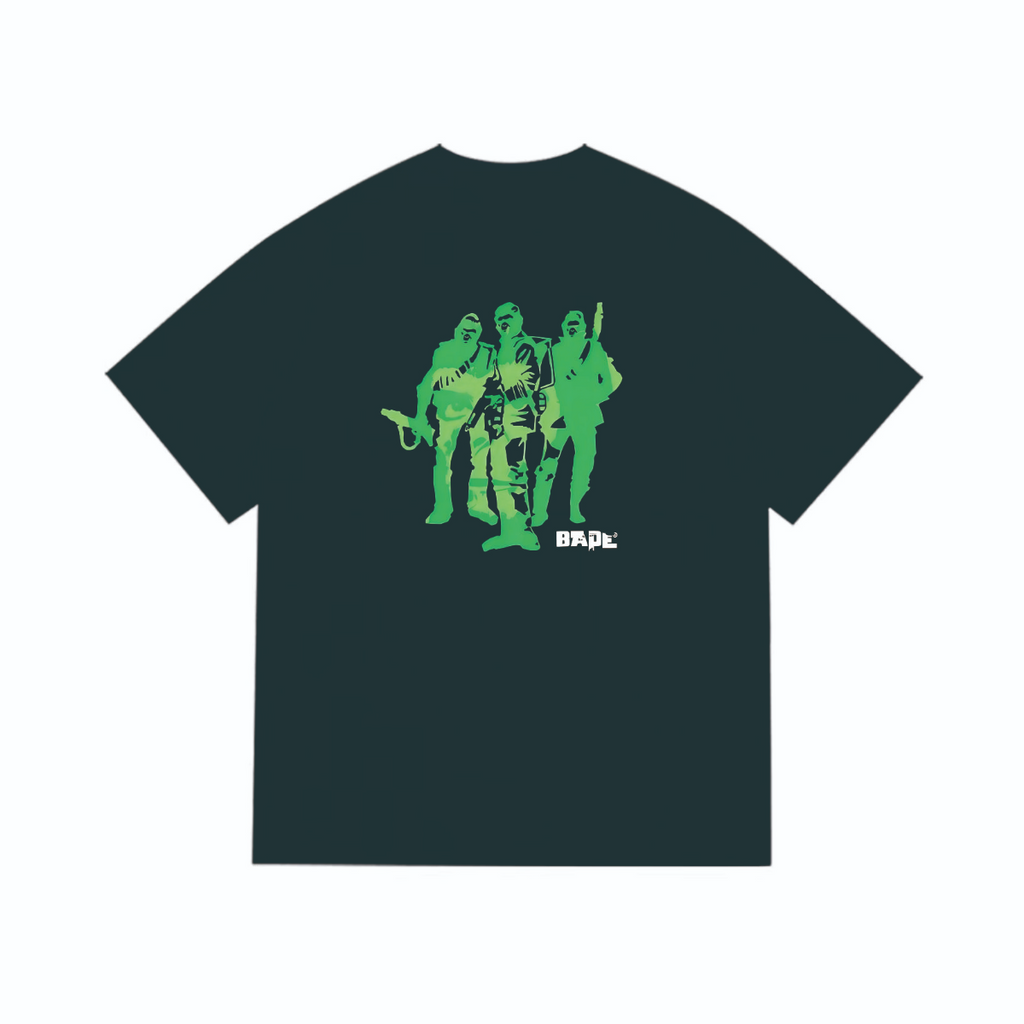 Bathing Shark and ape head print T-Shirt NextBlock