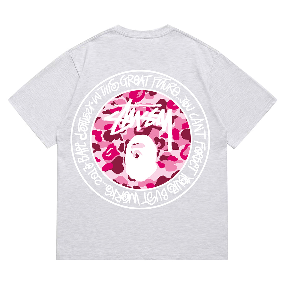 Bathing Shark and ape head print T-Shirt NextBlock