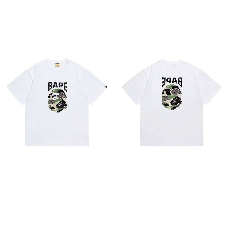 Bathing Shark and ape head print T Shirts NextBlock