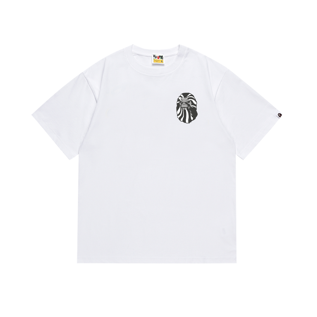 Bathing Shark and ape head print T-Shirt NextBlock