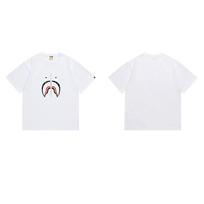 Bathing Shark and ape head print T Shirts NextBlock
