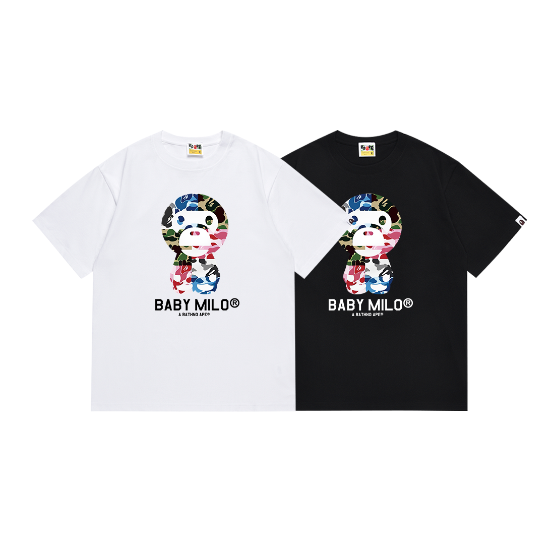 Bathing Shark and ape head print T Shirts NextBlock