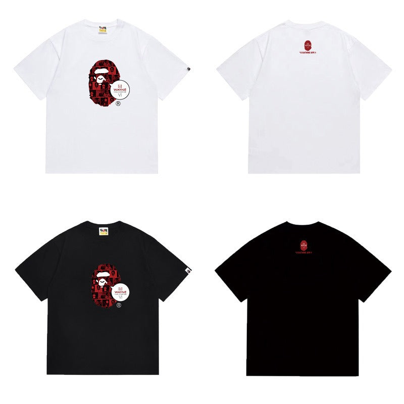 Bathing Shark and ape head print T Shirts NextBlock