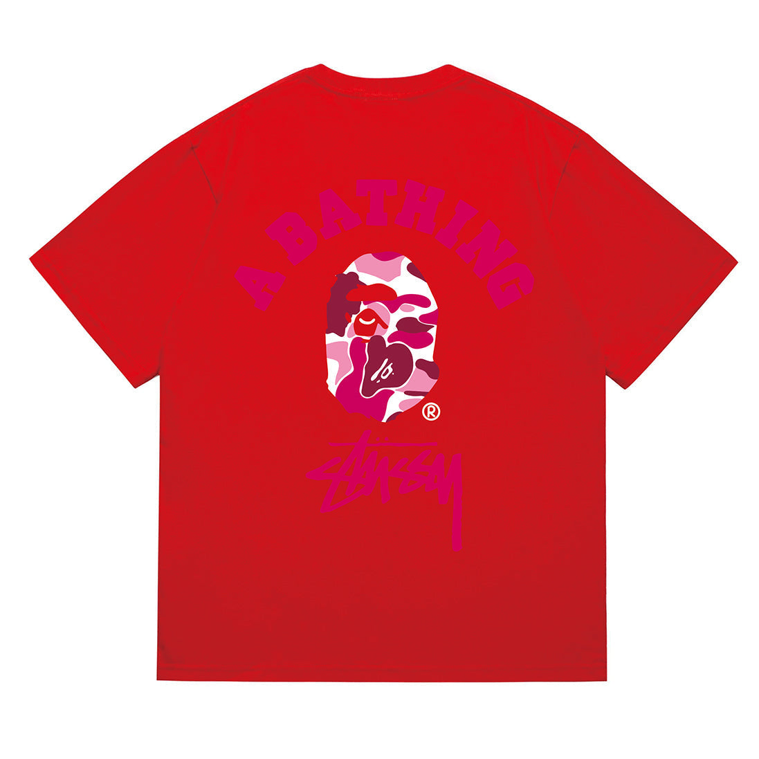 Bathing Shark and ape head print T-Shirt NextBlock