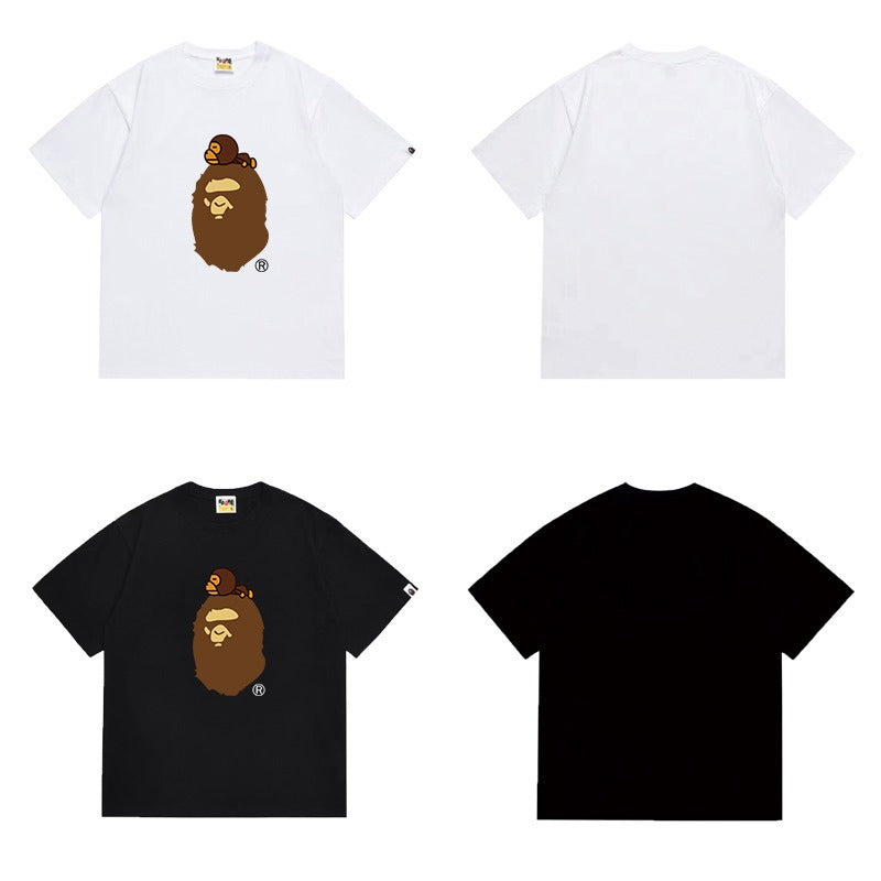 Bathing Shark and ape head print T Shirts NextBlock
