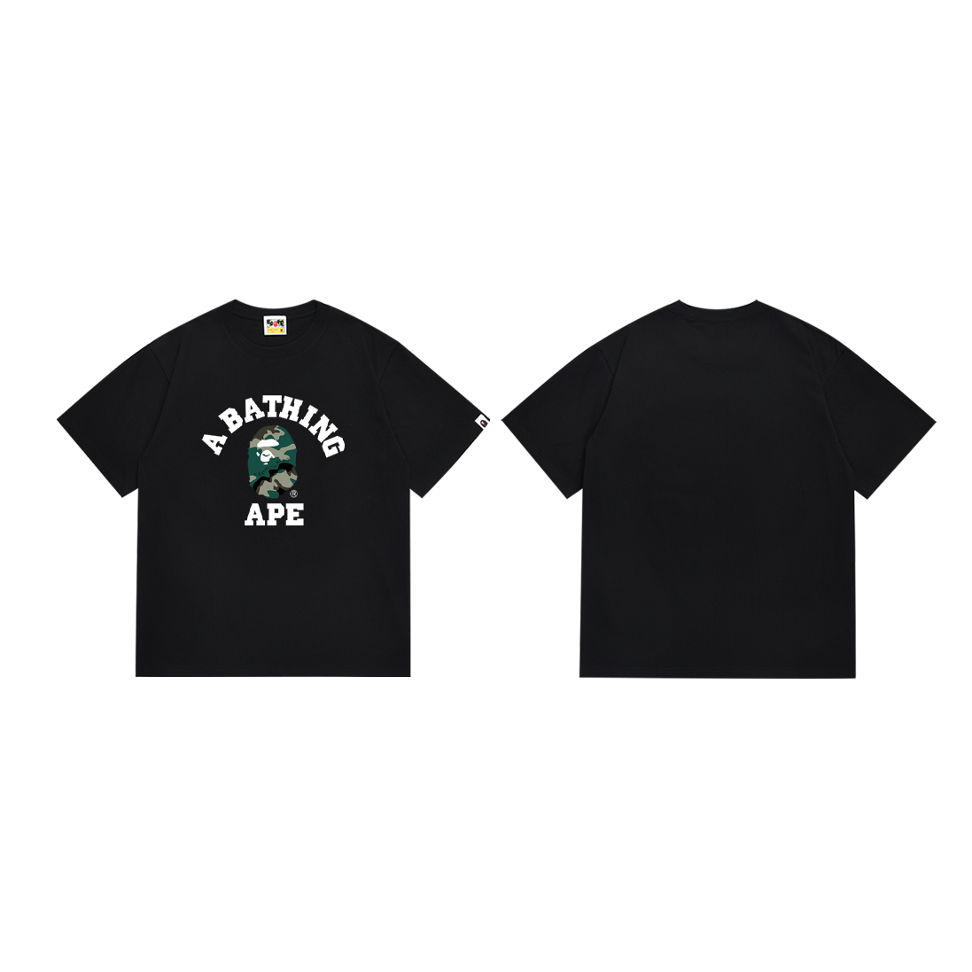 Bathing Shark and ape head print T-Shirt NextBlock