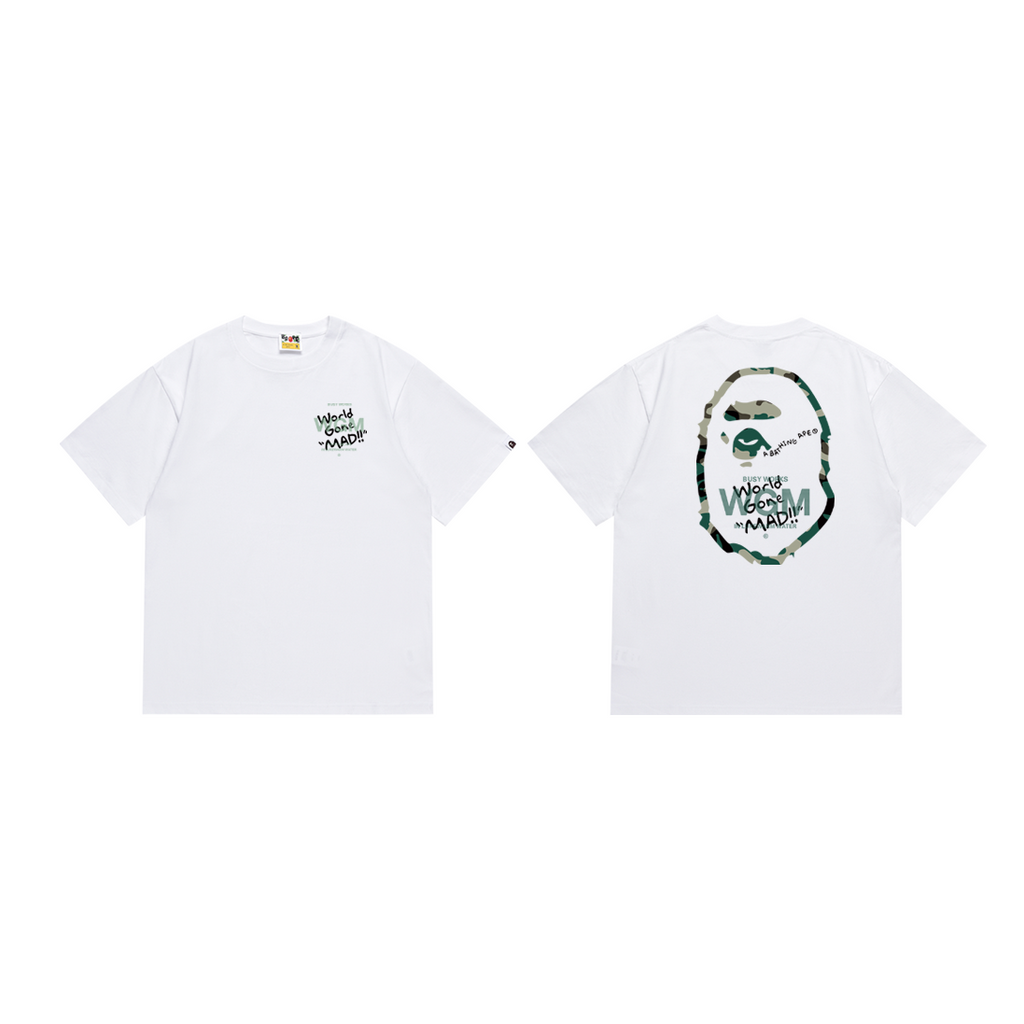 Bathing Shark and ape head print T-Shirt NextBlock