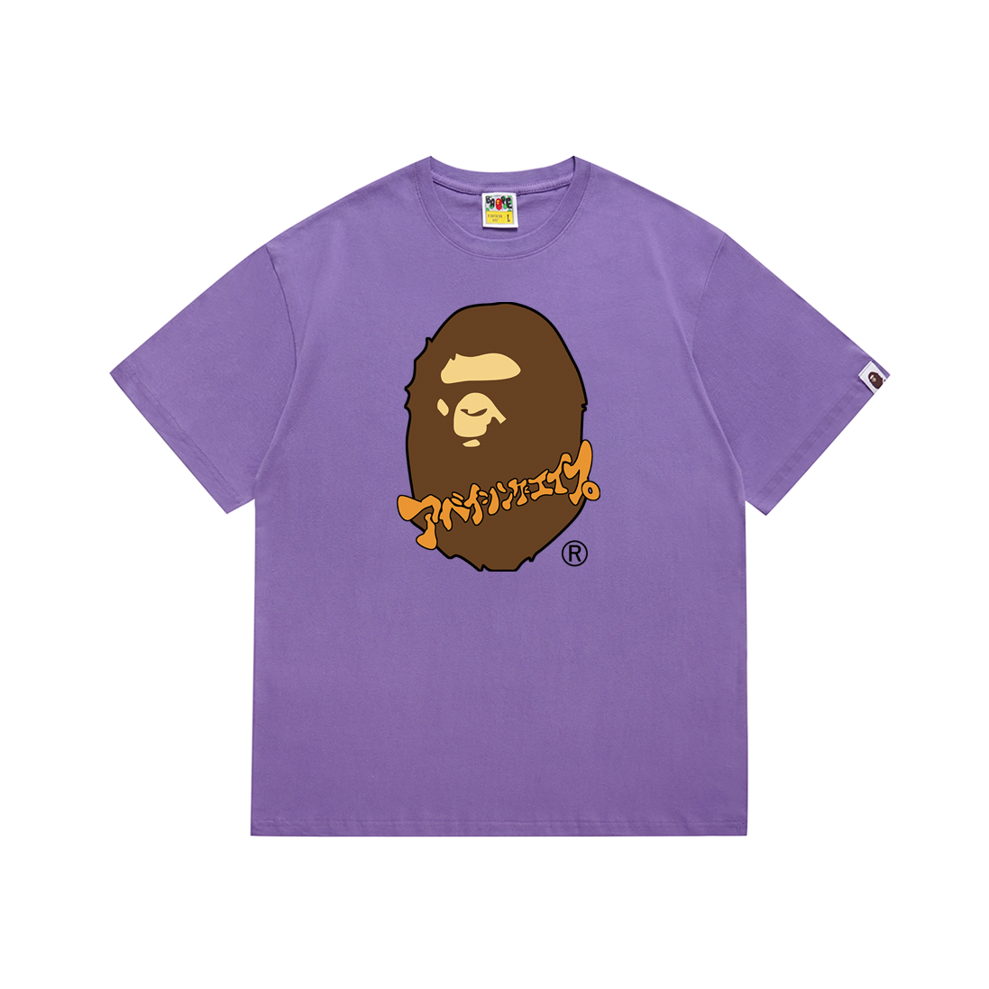 Bathing Shark and ape head print T-Shirt NextBlock