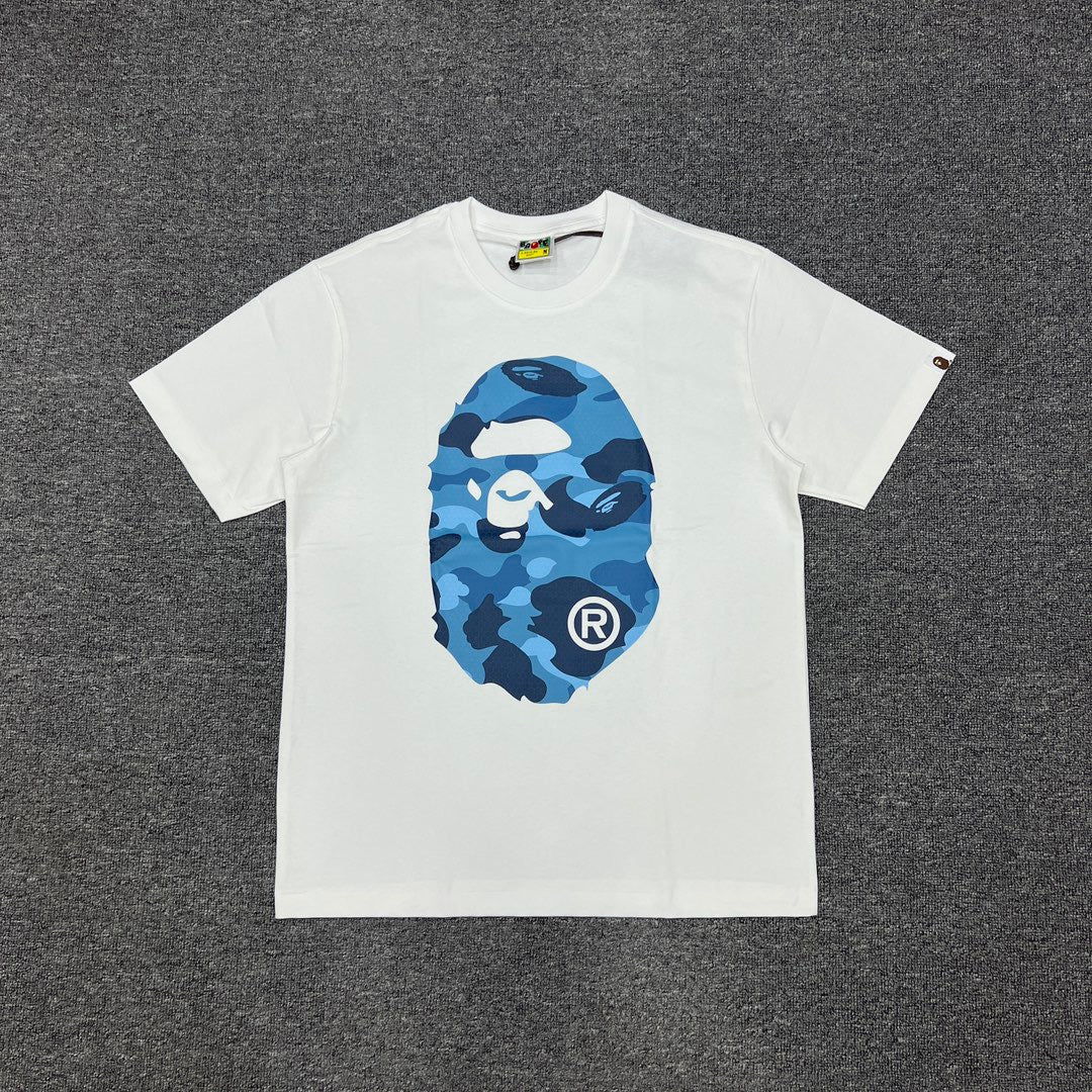 Bathing Shark and ape head print T-Shirt NextBlock