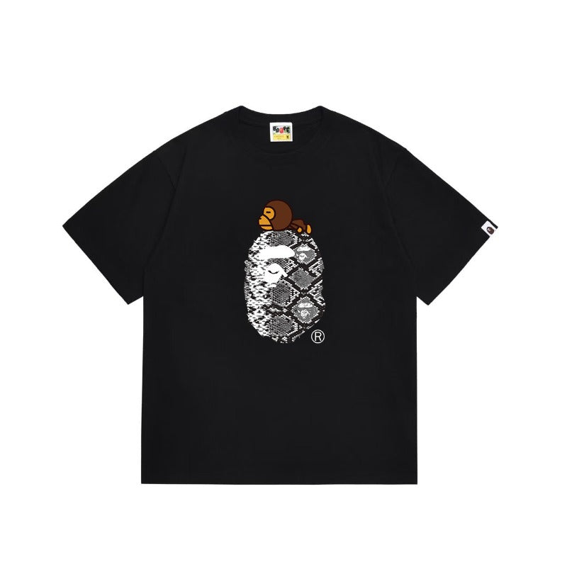 Bathing Shark and ape head print T Shirts NextBlock