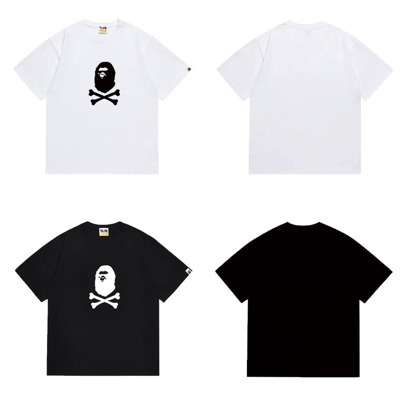 Bathing Shark and ape head print T Shirts NextBlock