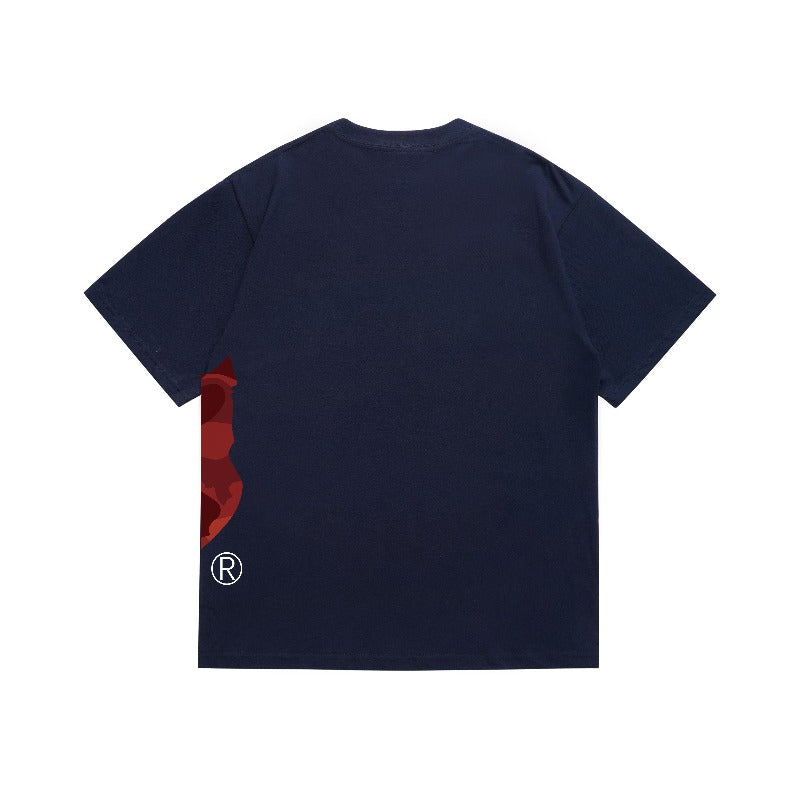 Bathing Shark and ape head print T Shirts NextBlock