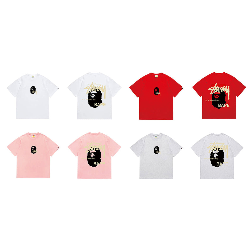 Bathing Shark and ape head print T-Shirt NextBlock