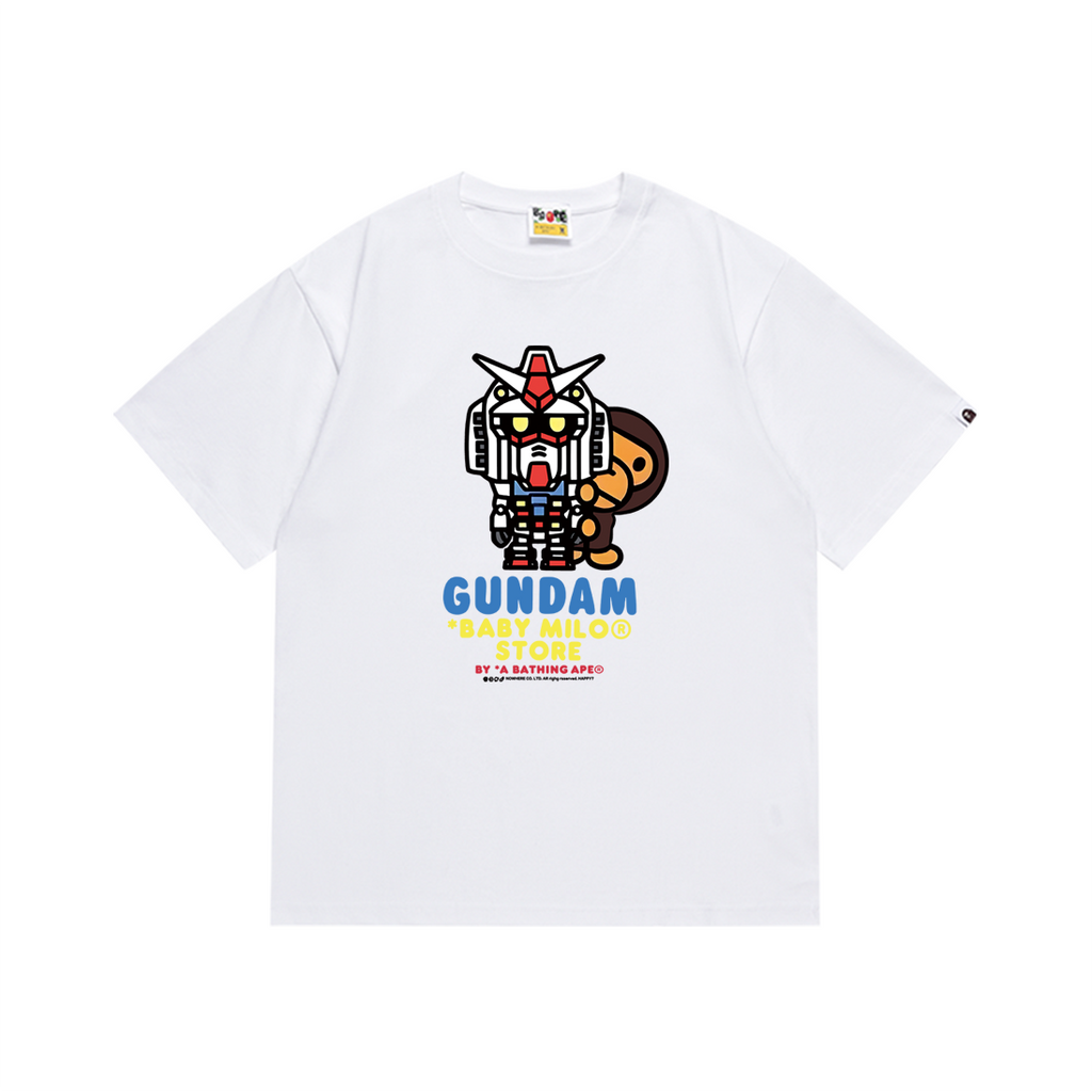Bathing Shark and ape head print T-Shirt NextBlock
