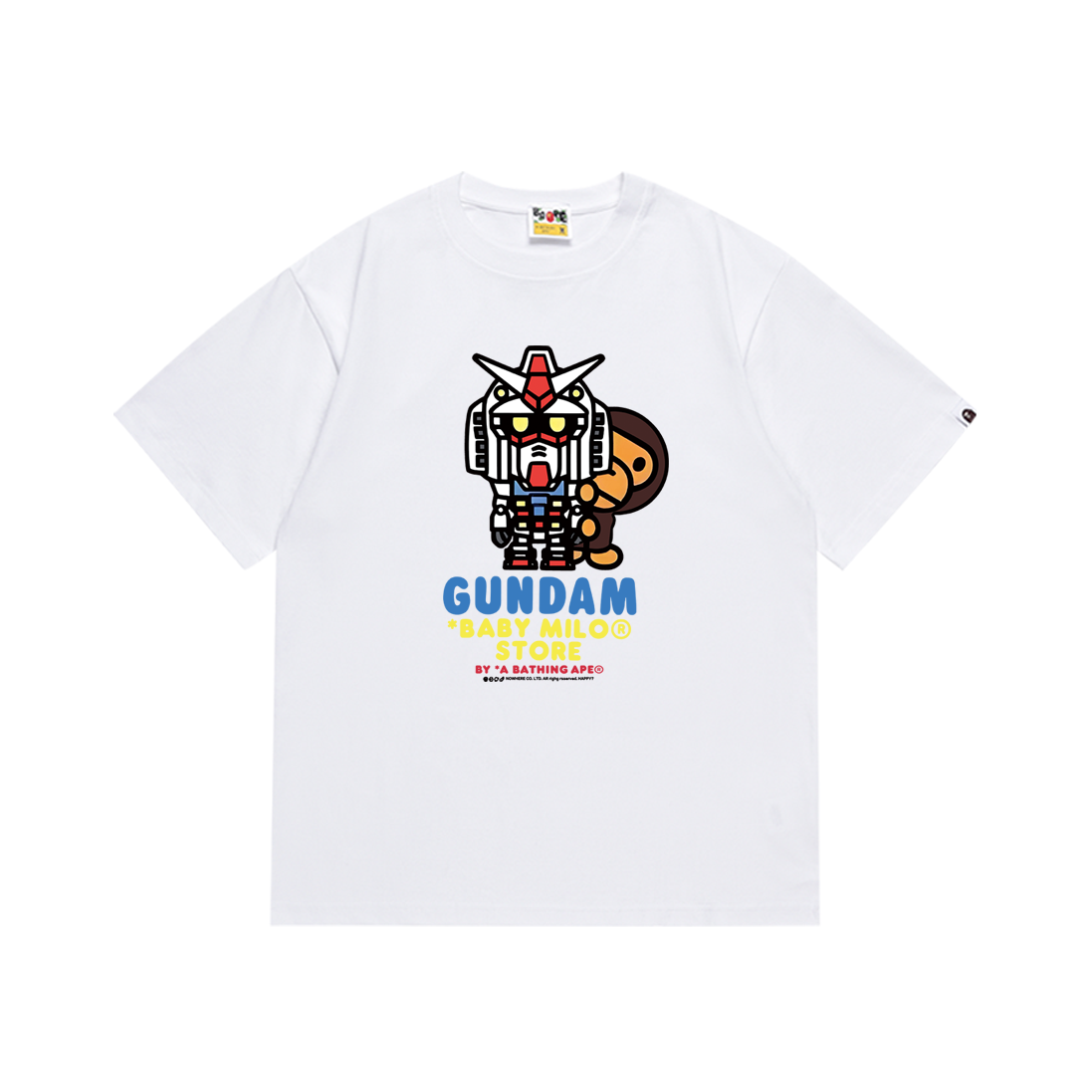 Bathing Shark and ape head print T-Shirt NextBlock