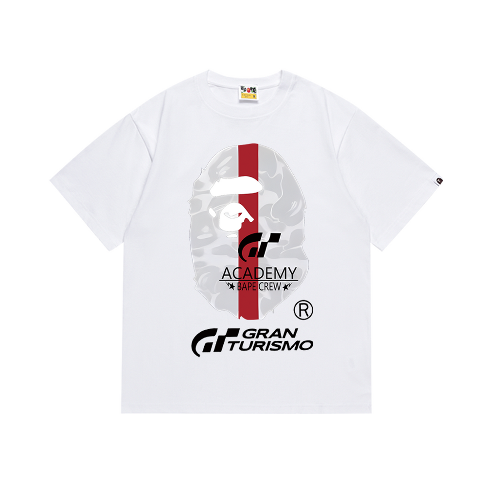 Bathing Shark and ape head print T-Shirt NextBlock