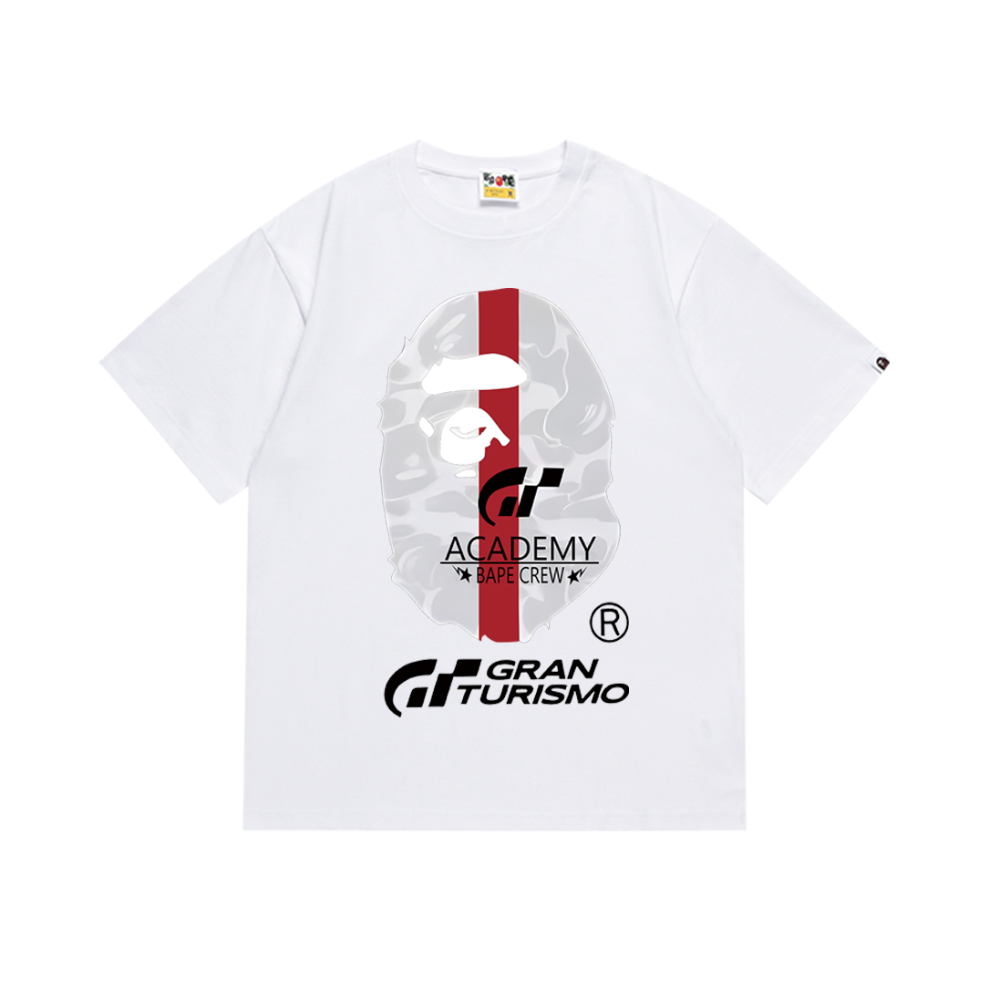 Bathing Shark and ape head print T-Shirt NextBlock