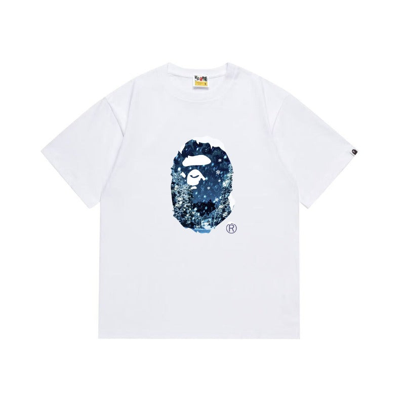 Bathing Shark and ape head print T Shirts NextBlock