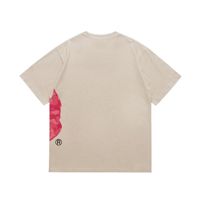 Bathing Shark and ape head print T Shirts NextBlock