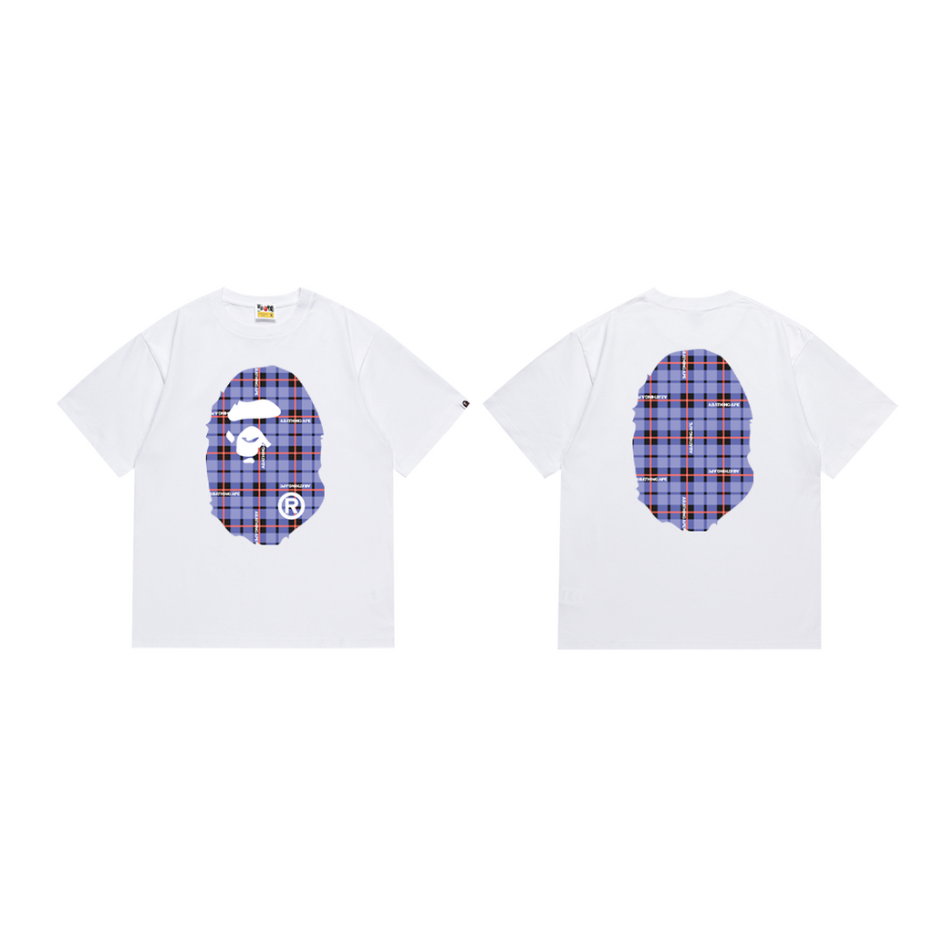 Bathing Shark and ape head print T-Shirt NextBlock