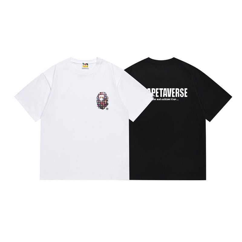 Bathing Shark and ape head print T Shirt NextBlock