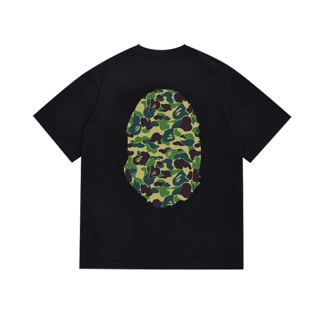 Bathing Shark and ape head print T-Shirt NextBlock
