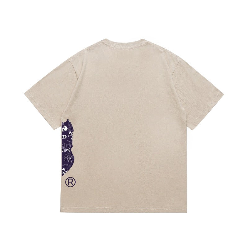 Bathing Shark and ape head print T Shirts NextBlock