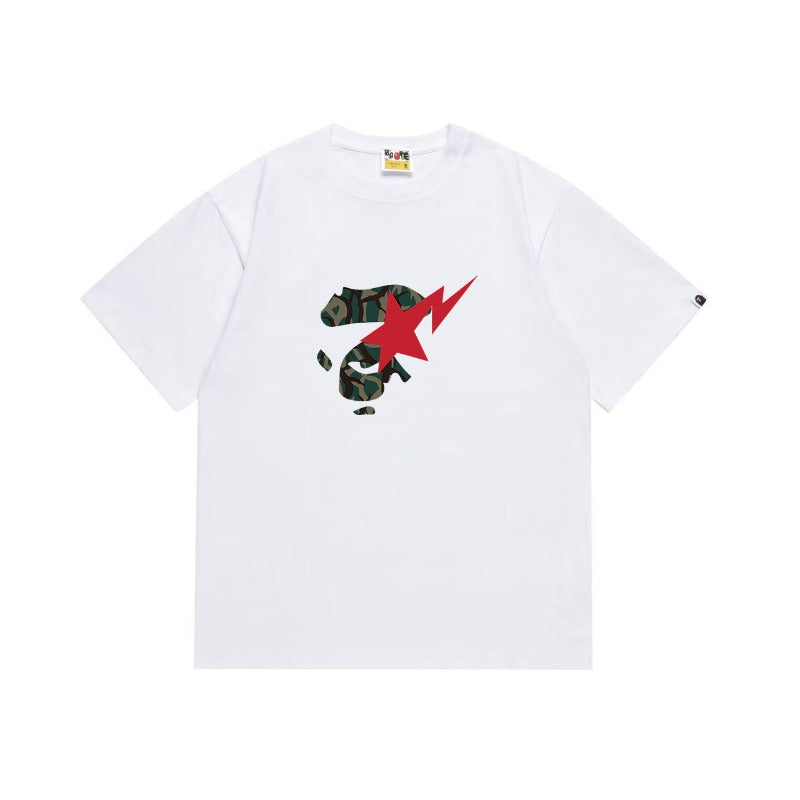 Bathing Shark and ape head print T Shirts NextBlock