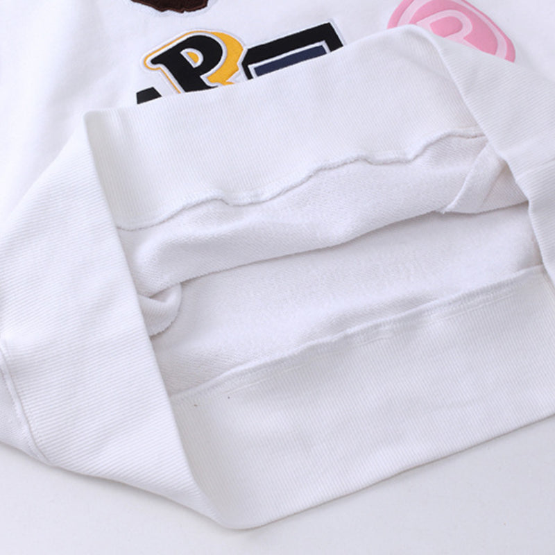 Bathing Shark and ape head print Hoodie Shark Head Sweater Colored Letter Print Fall / Winter Hooded Jacket NextBlock
