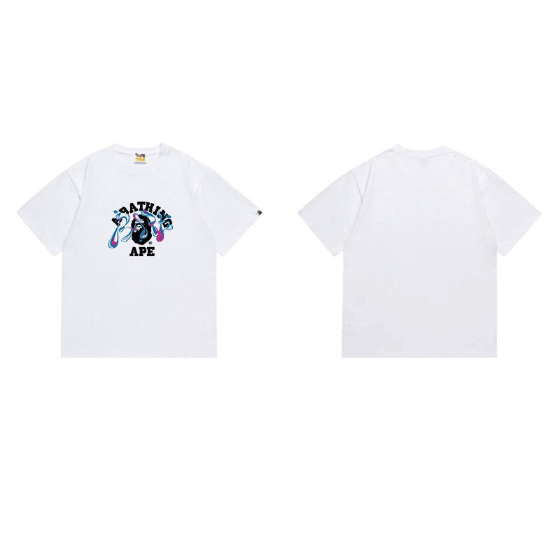 Bathing Shark and ape head print T Shirts NextBlock