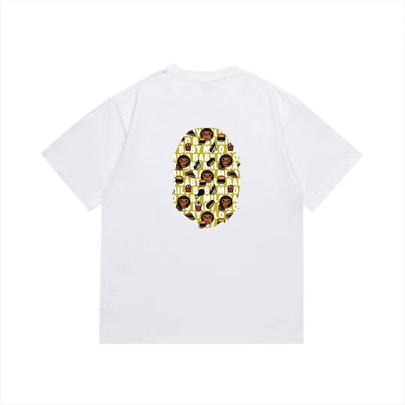Bathing Shark and ape head print T Shirts NextBlock