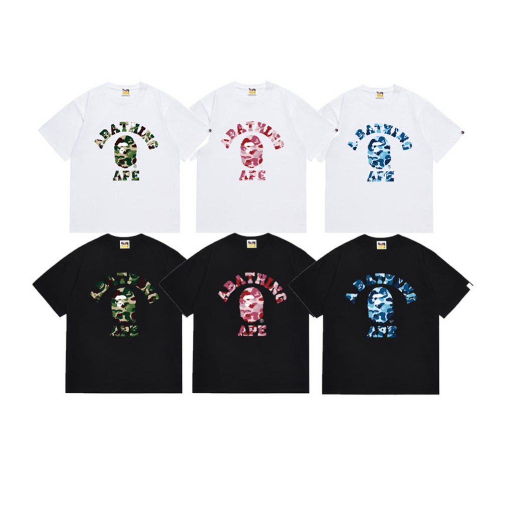 Bathing Shark and ape head print T-Shirt NextBlock