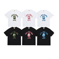 Bathing Shark and ape head print T-Shirt NextBlock