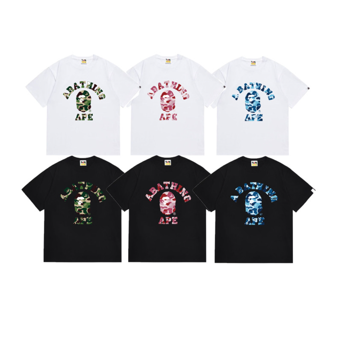 Bathing Shark and ape head print T-Shirt NextBlock