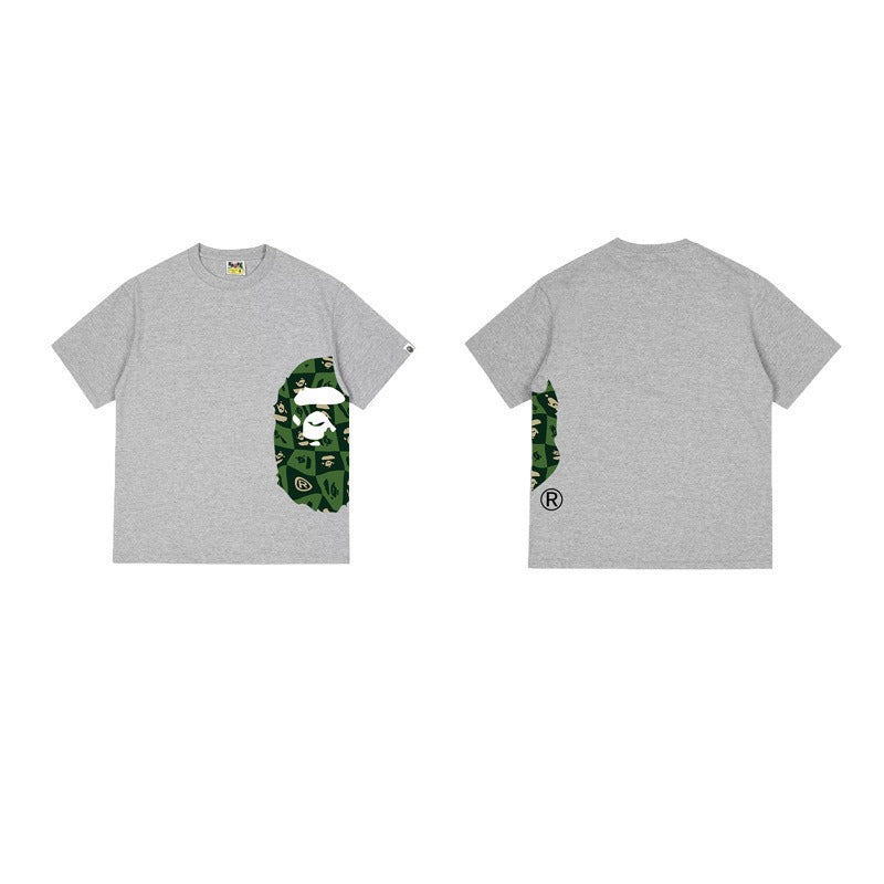Bathing Shark and ape head print T Shirts NextBlock