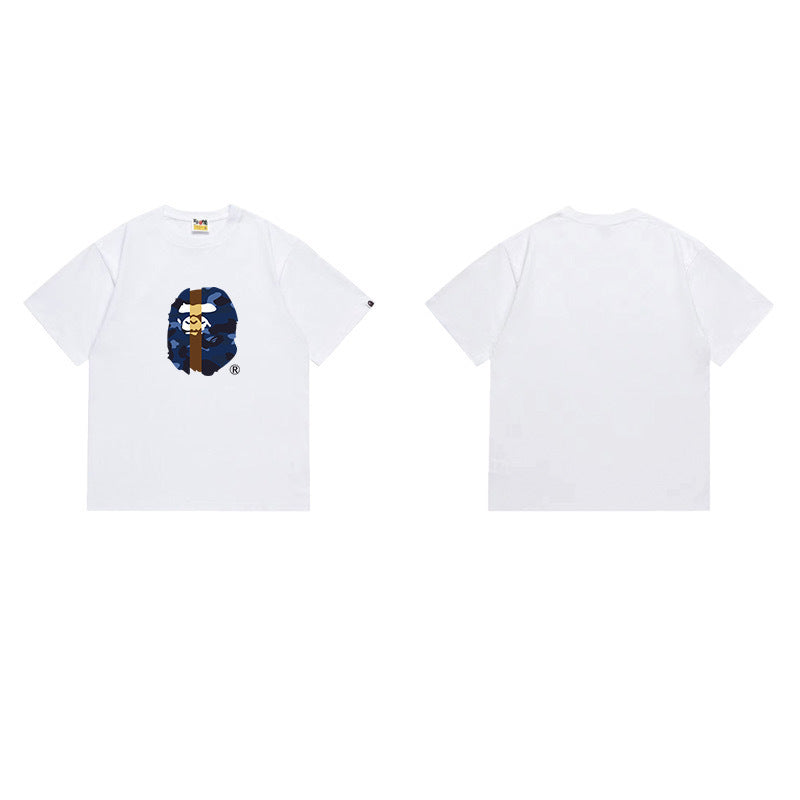 Bathing Shark and ape head print T Shirts NextBlock